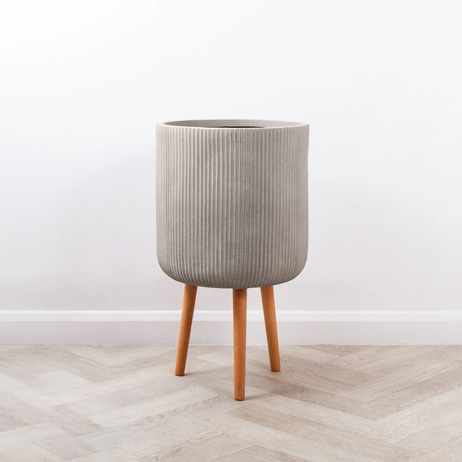 Nuovo Beige (D36cm x H64cm) Multi-use Indoor Plant Pot Cover On Legs - image 2