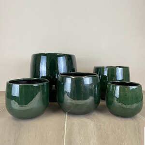 Pablo Dark Green (D16cm x H14cm) Indoor Plant Pot Cover - image 3