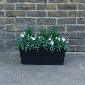 Plant Trough Balcony Box Black (W45xH17) EcoStone Lightweight Plant Box - image 1