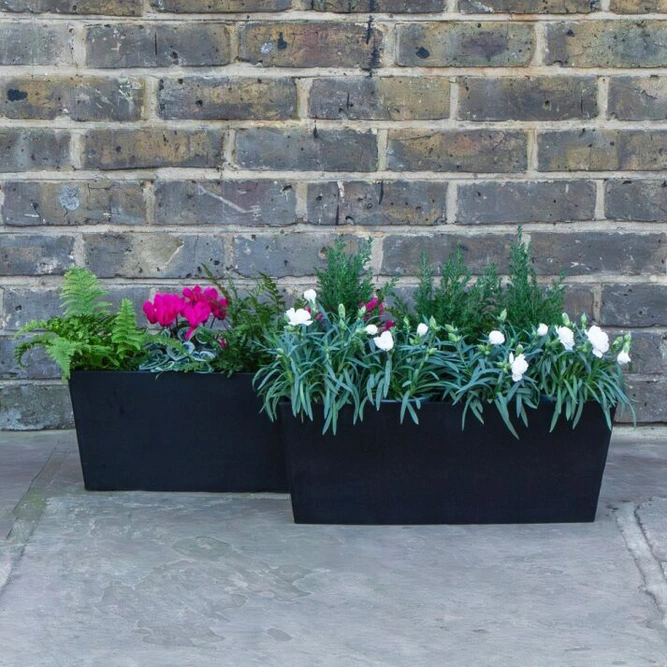 Plant Trough Balcony Box Black (W55xH17) EcoStone Lightweight Plant Box - image 3