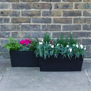 Plant Trough Balcony Box Black (W45xH17) EcoStone Lightweight Plant Box - image 3