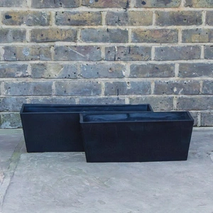 Plant Trough Balcony Box Black (W45xH17) EcoStone Lightweight Plant Box - image 4