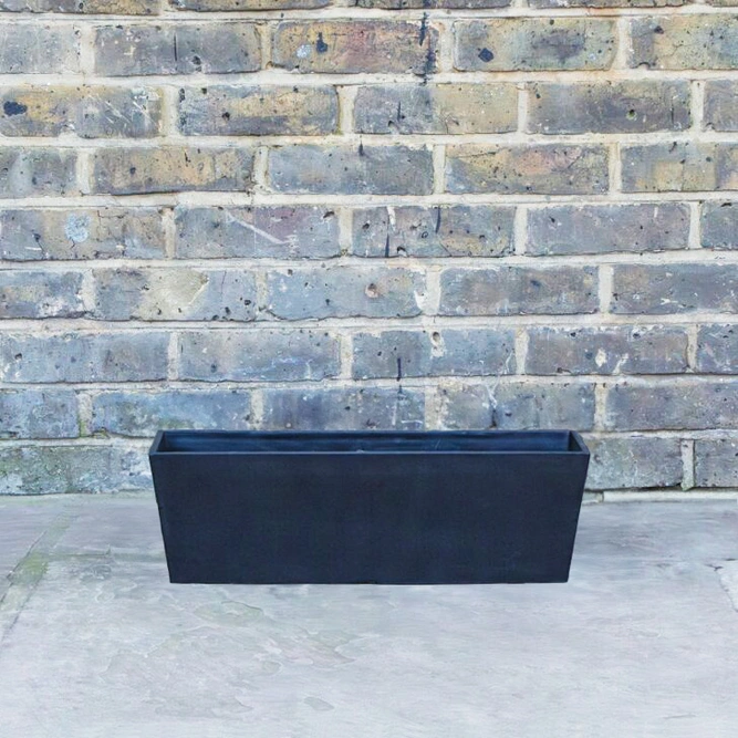 Plant Trough Balcony Box Black (W45xH17) EcoStone Lightweight Plant Box - image 2