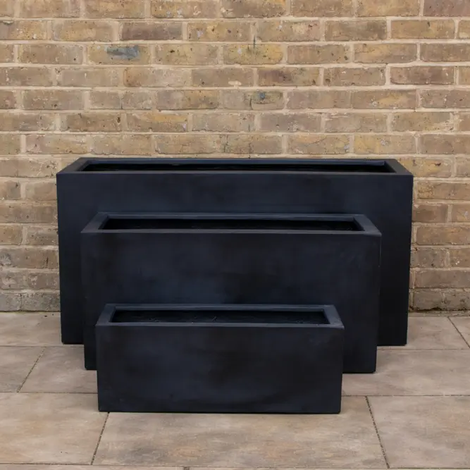Polystone Outdoor Trough (L80cm x W29cm x H40cm) Deep Trough Planters - image 1