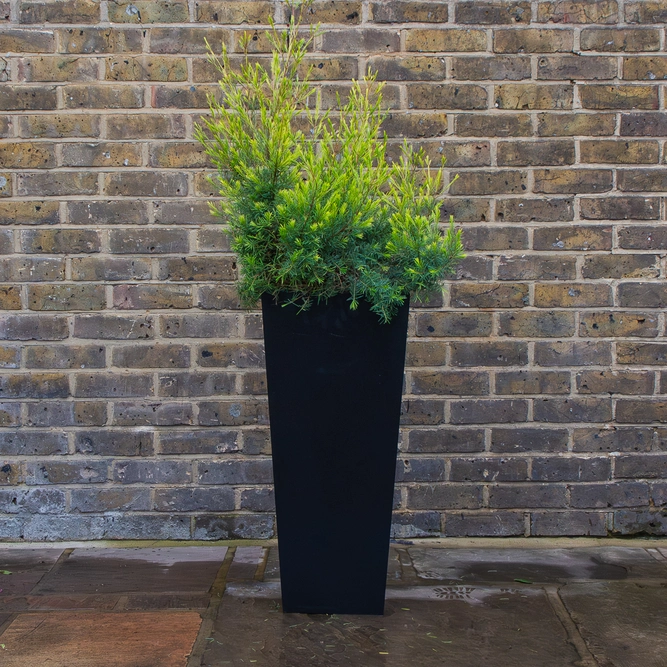 Polystone Tapered Square Planter  H75cm x W33cm Outdoor Plant Pot - image 3