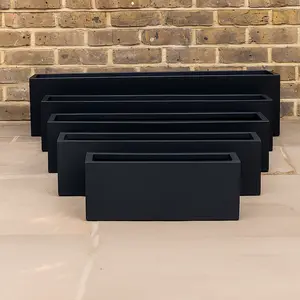 Polystone Window Box Planter (L100cm x W20cm x H20cm) Lightweight Outdoor Plant Trough - image 1