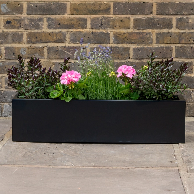 Polystone Window Box Planter (L100cm x W20cm x H20cm) Lightweight Outdoor Plant Trough - image 2
