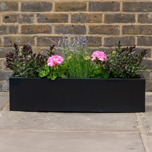 Polystone Window Box Planter (L100cm x W20cm x H20cm) Lightweight Outdoor Plant Trough - image 2
