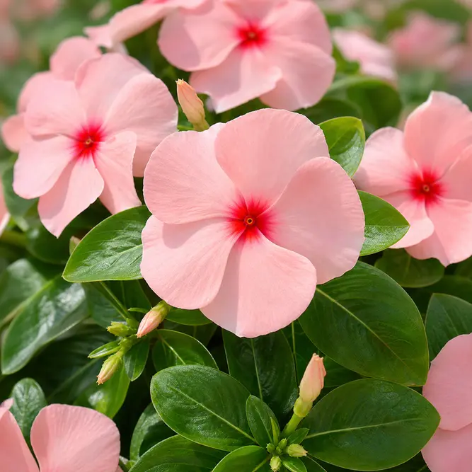 Catharanthus roseus (Apricot) (Pot Size 13cm) Madagascar Periwinkle; Annual Vinca
