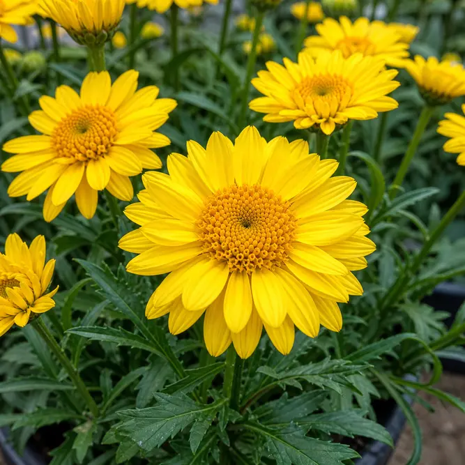 Leucanthemum × superbum 'Real Goldcup' (Pot Size 3L) Shasta Daisy