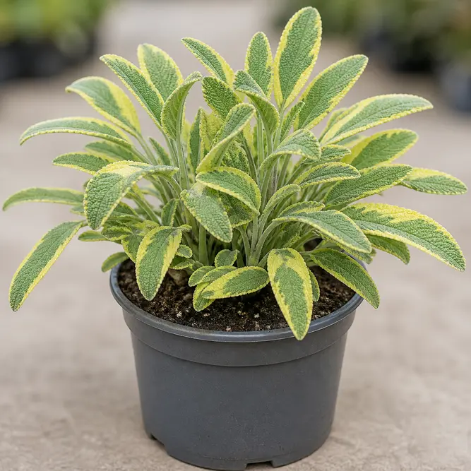 Salvia officinalis 'Icterina' (Pot Size 10.5cm) Golden Sage