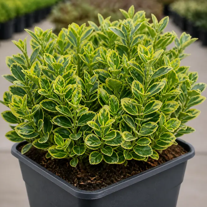 Euonymus japonicus 'Aureomarginatus' (Pot Size 13cm) Japanese Spindle