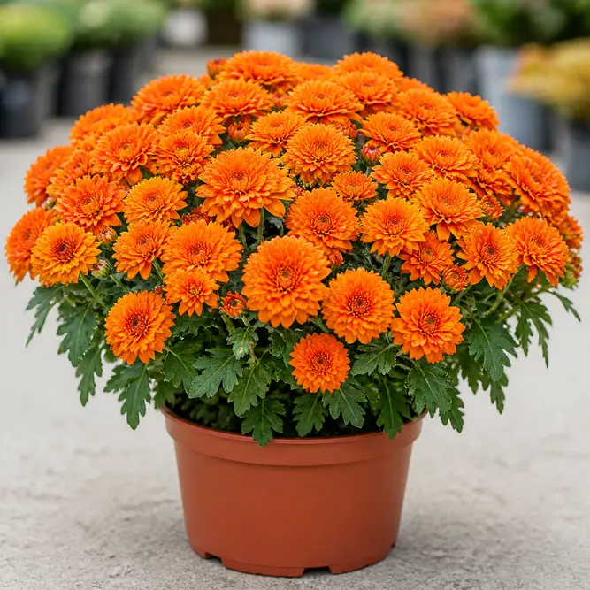 Chrysanthemum morifolium Orange (Pot Size 15cm) Pot Mum