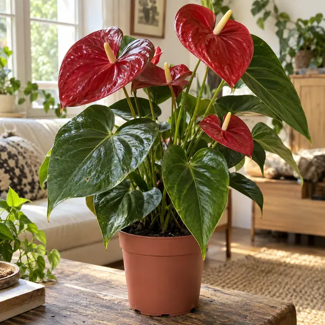 Anthurium andraeanum 'Atlas' (Pot Size 14cm) Flamingo Flower