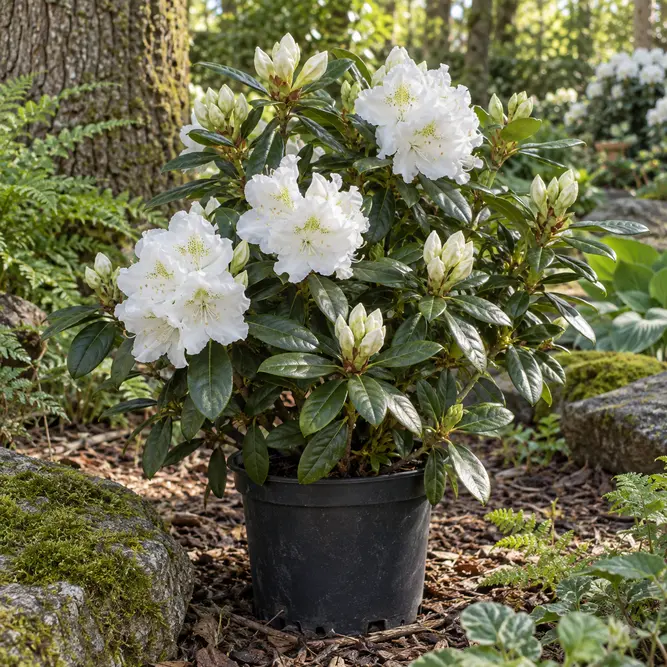 Rhododendron 'Reich's Schneewittchen' (Pot Size 3L) Snow White Rhododendron