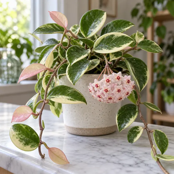 Hoya carnosa 'Flamingo Dream' (Pot Size 9cm) Wax Plant; Porcelain Flower
