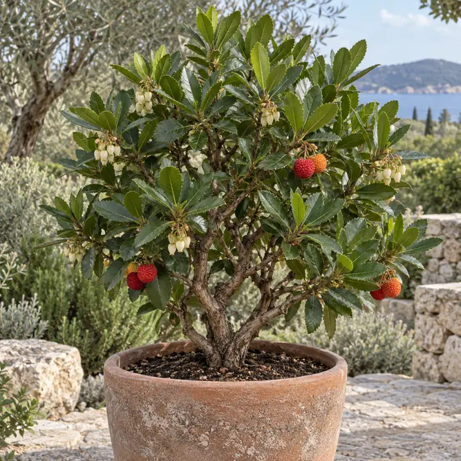 Arbutus unedo 'Compacta' (Pot Size 30cm) Compact Strawberry Tree