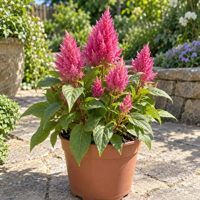 Celosia argentea 'Merida Pink' (Pot Size 12cm) Celosia; Cockscomb