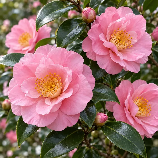 Camellia sasanqua 'Pink Premium' (Pot Size 19cm) Sasanqua Camellia