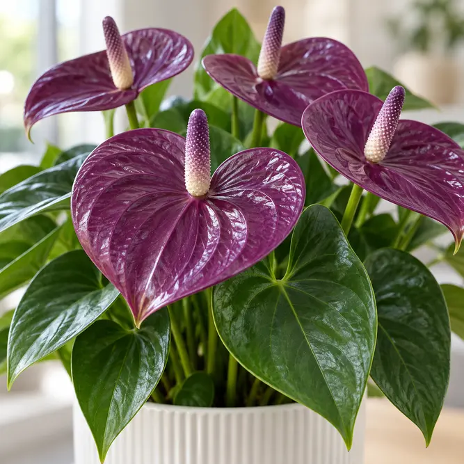 Anthurium andraeanum 'Pure Purple' (Pot Size 12cm) Flamingo Flower