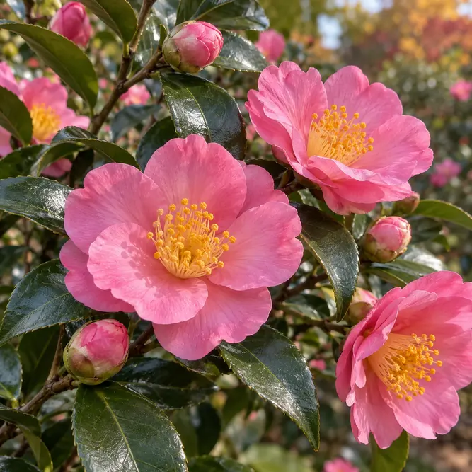Camellia sasanqua 'Plantation Pink' (Pot Size 29cm) Plantation Pink Camellia