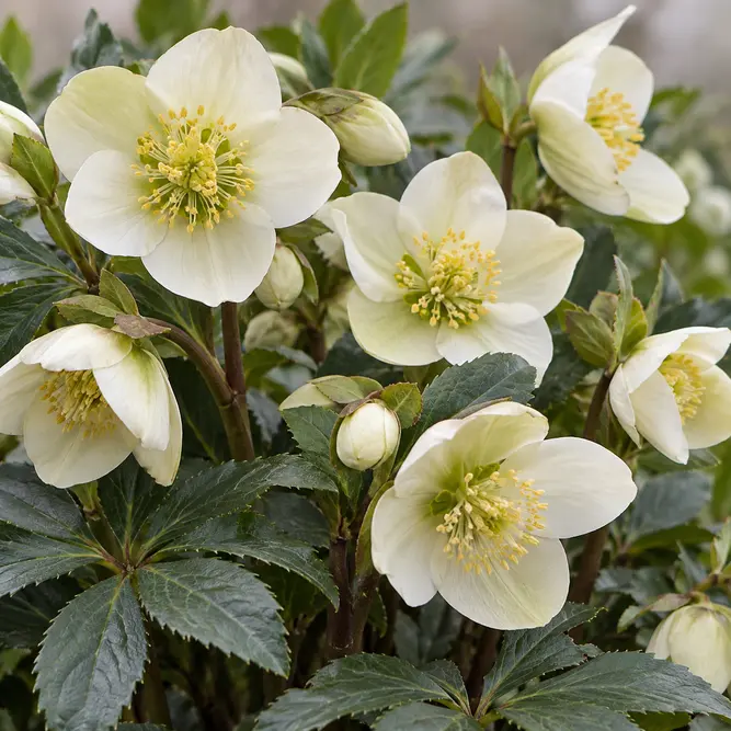 Helleborus x glandorfensis 'White Ivory' (Pot Size 2L) Lenten Rose, Hellebore