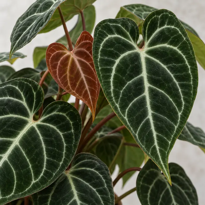 Anthurium crystallinum hybrid 'Red Crystal' (Pot Size 12cm) Red Crystal Anthurium