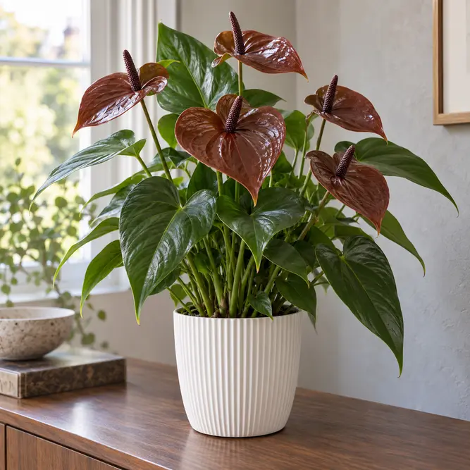 Anthurium andraeanum 'Essencia' (Pot Size 12cm) Flamingo Flower
