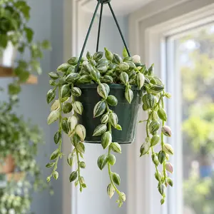 Senecio herreianus f. variegata - Variegated String of Beads