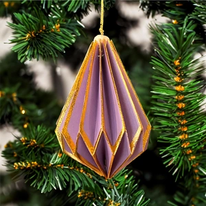 Purple Fan Drop Ornament- Christmas Tree Decoration - image 1