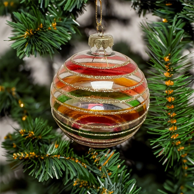 Rainbow Glass Bauble - Christmas Tree Decoration