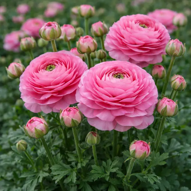 Ranunculus asiaticus (Pot Size 10.5cm) Pink Persian Buttercup  - image 1