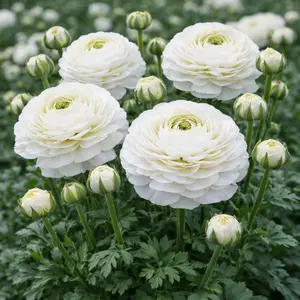 Ranunculus asiaticus White (Pot Size 10.5cm) White Persian Buttercup - image 1
