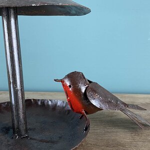 Robin Hanging Feeder Bronze Sculpture L38cm x W30cm x H39cm - image 3