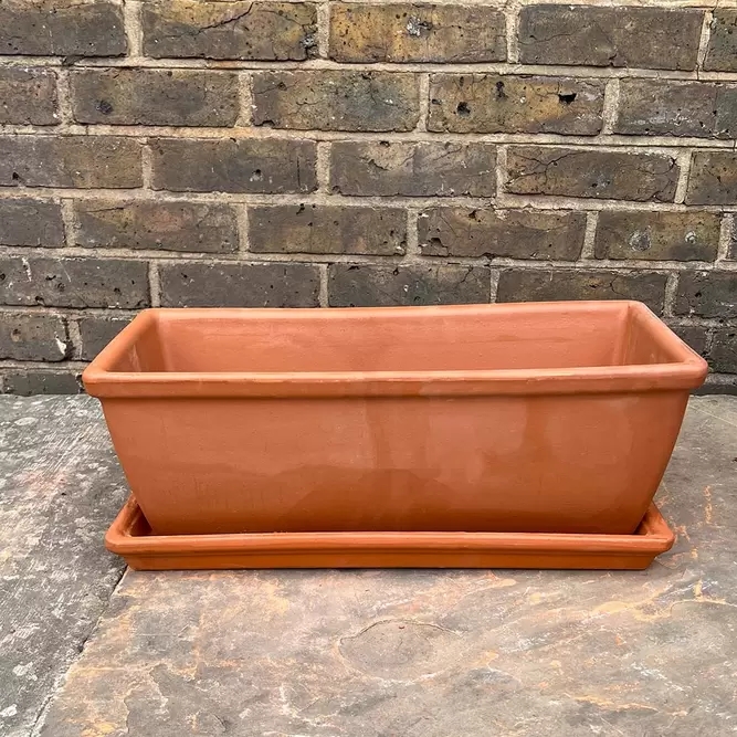 Roman Italian Terracotta Window Box Trough Planter W32cm The Boma