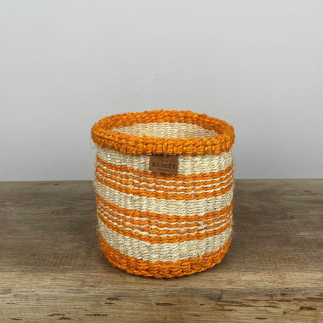 Sifa Orange Weaved Straw Basket (D14cm x H13cm) Indoor Plant Pot Cover - image 1