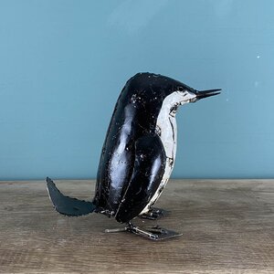 Small Painted Penguin Bronze Sculpture L14cm x W17cm x H16cm - image 3