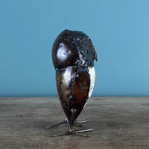 Small White Owl Bronze Sculpture L8cm x W7cm x H14cm - image 3