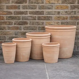 Tall Stan Ring Terracotta Planter (D28x34cm) Handmade Outdoor Plant Pot