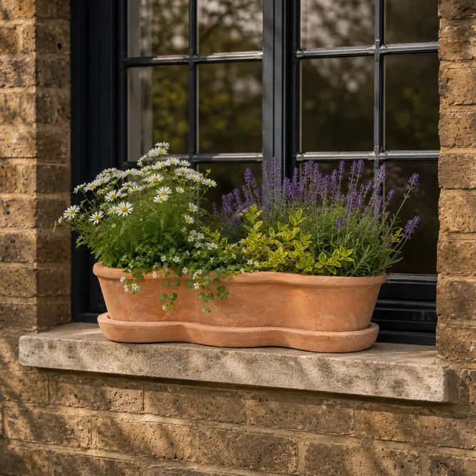 Terracotta Costa Window Box Planter (W84xD16xH10cm) - image 2