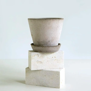 Terracotta Pot & Saucer Set - Grey (Pot Size 12cm) Bergs Potter - image 3