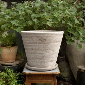 Terracotta Pot & Saucer Set - Grey (Pot Size 12cm) Bergs Potter - image 2