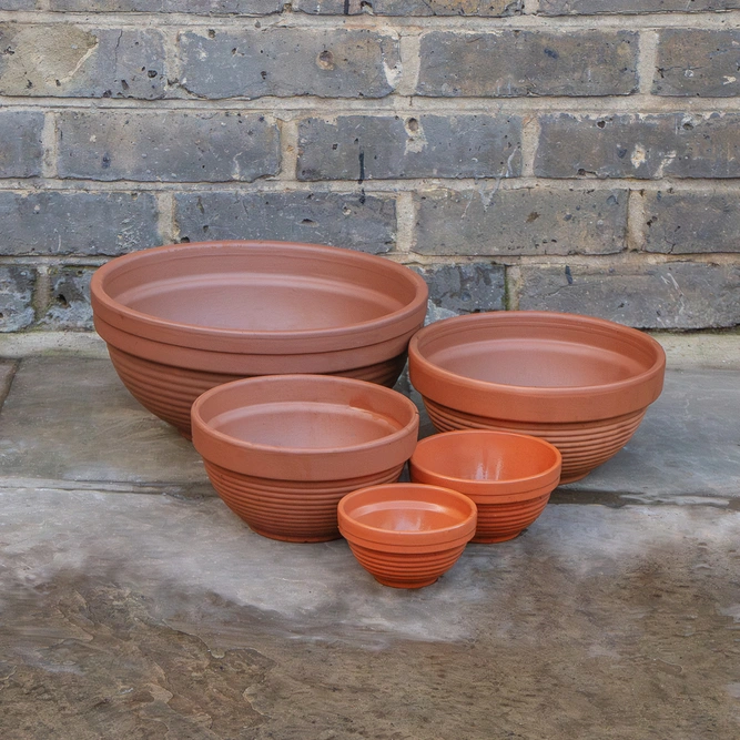 Terracotta Ribbed Bowl D32cm x H14cm - image 1