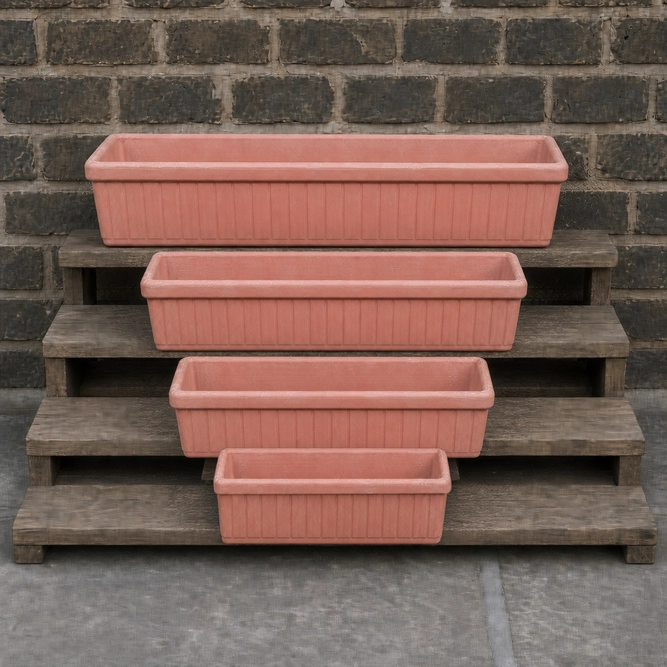 Terracotta Venetian Window Box (W52cm x H17cm x D20cm) Terracotta Trough Planter - image 1