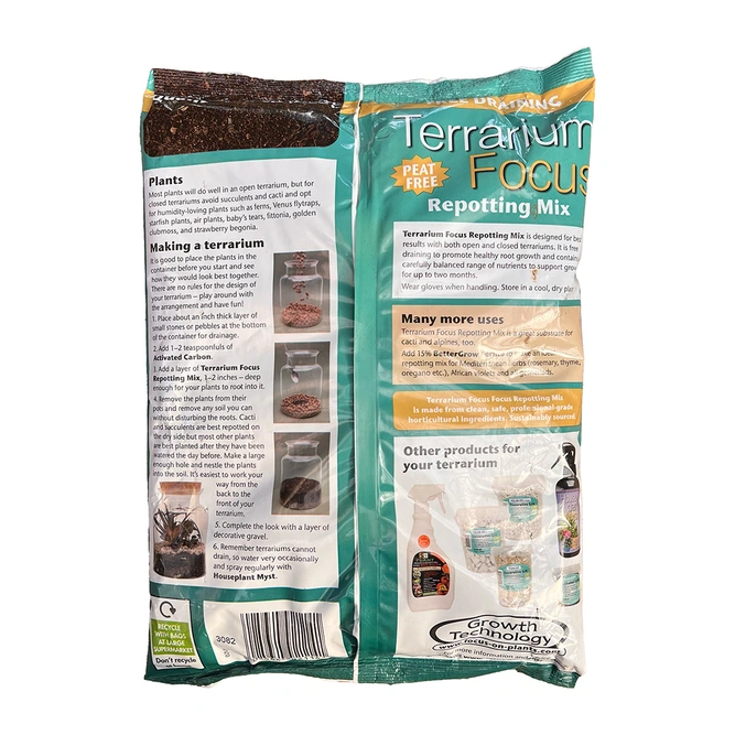 Terrarium Focus Repotting Mix 3L Houseplant Compost - image 2
