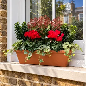 The Deluxe Red Winter Festive Roma Planter