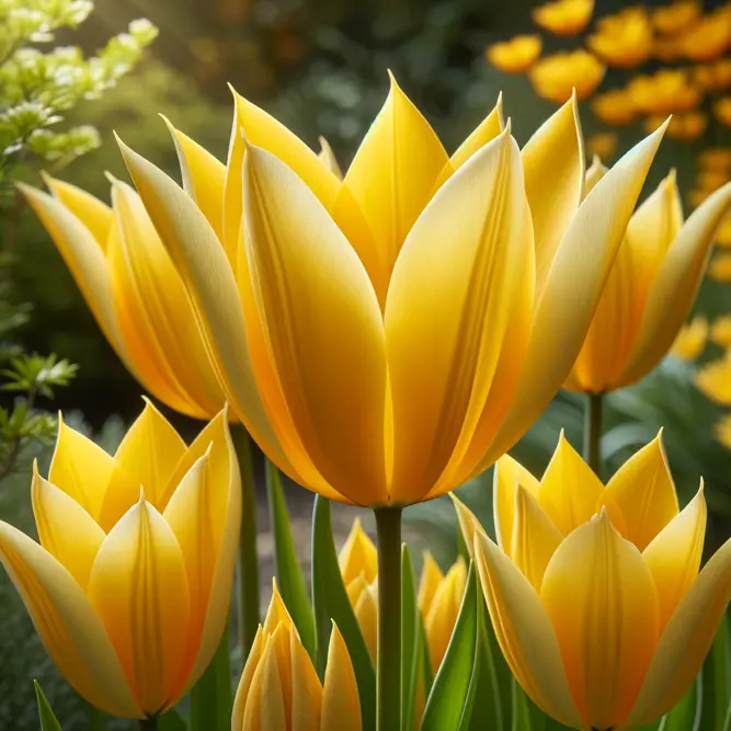 Tulip 'West Point' Lily-Flowered Tulip (Pot Size 1L) Bulbs in Pots