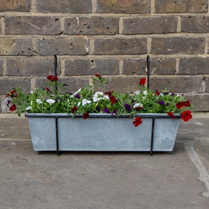 Vigga Trough Balcony Planter - Natural Zinc - 50cm - image 1