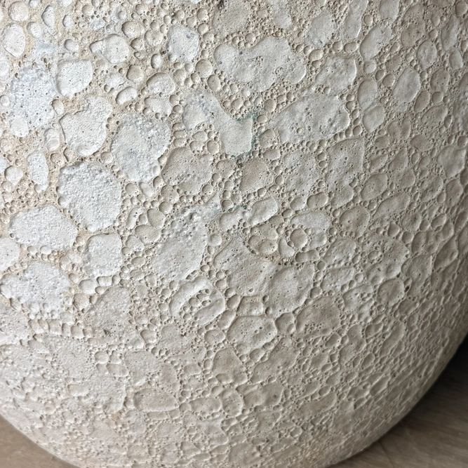 Volcano Egg White Planter (D30cmxH24cm) Handmade Outdoor Plant Pot - image 3