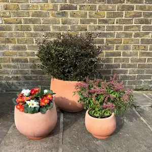 Whitewash Deluxe Bowl (D33xH25cm) Handmade Outdoor Terracotta Planter - image 2
